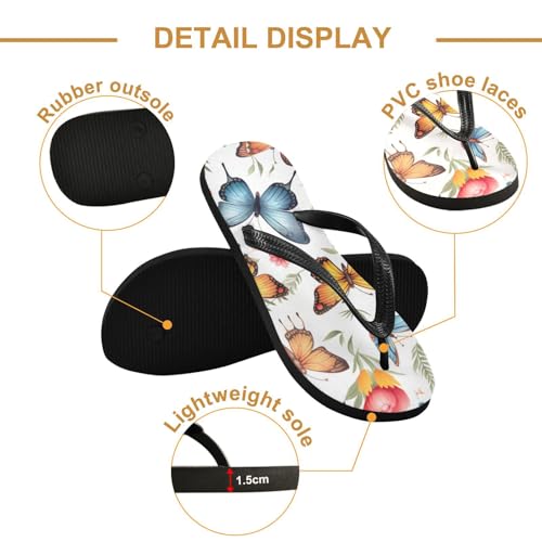 Women Beach Summer Casual Flip Flop Butterfly Rose Floewr Spring Quick Dry Sandals Slipper for Men 214B33012