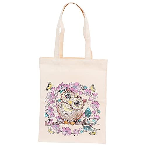 Zerodis DIY Diamond Painting Shopping Bag, Rhinestones Painting Tote Bag with Handles Tool Set for Woman Home Organizer Craft(BB023)