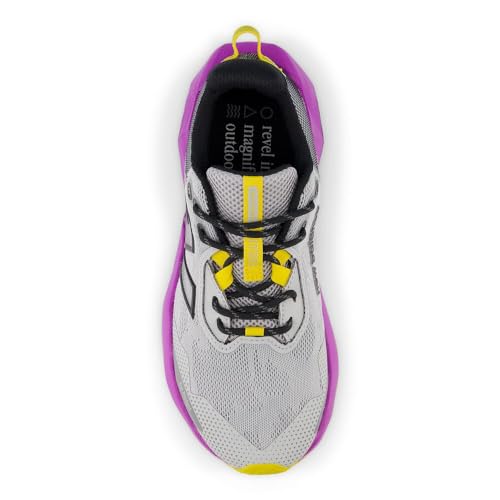 New Balance New Balance Women's Dynasoft Nitrel V6 Trail Running Shoe, Rain Cloud/Purple Fuchsia/Ginger Lemon, 7