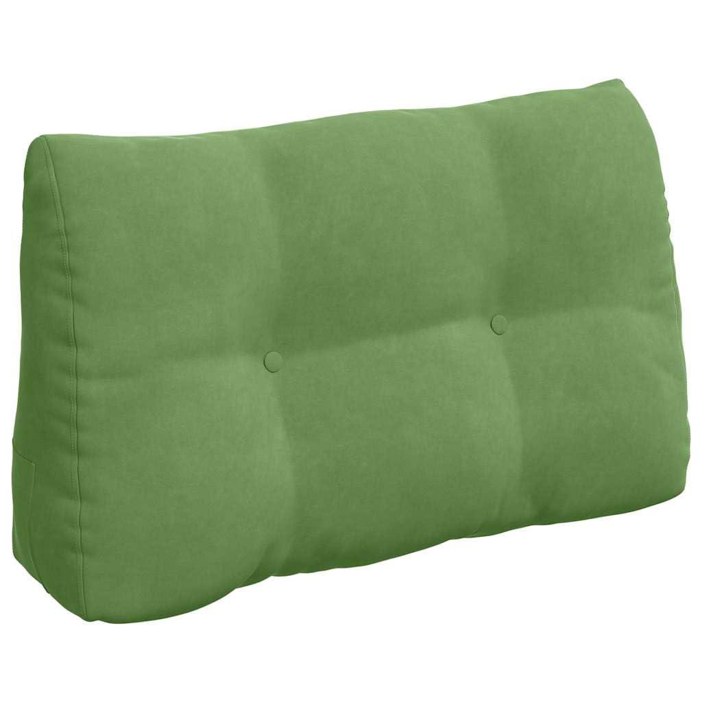 Cojín de terciopelo verde claro, 80 x 24 x 50 cm, cojín de terciopelo suave con relleno de poliéster, soporte ergonómico para la espalda con práctico bolsillo lateral y funda extraíble