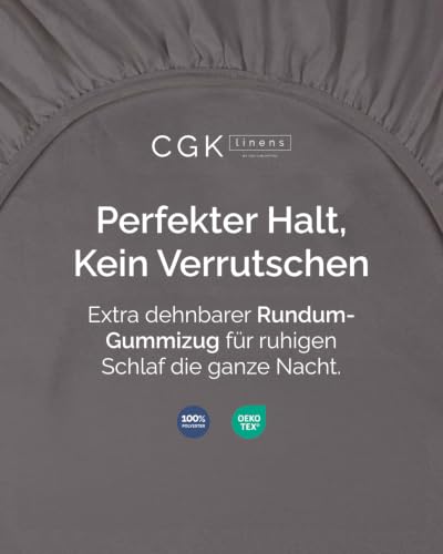 Spannbettlaken 180x200 - Mikrofaser Spannbetttuch 40cm (16") - Dunkelgrau – Ansicht 2