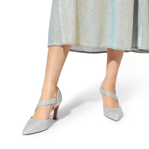 DREAM PAIRS Women's High Heels Comfortable Work Pumps,Silver-Glitter,7 - image 6