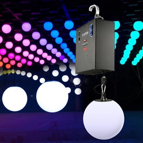 QFGain ScèNe De ScèNe avec Boule De Levage De 3 MèTres Et Changement De Couleur Rvb - Lampes Matricielles LED DM×512 à Suspension CinéTique, pour DJ, DiscothèQue, FêTe, Mariage