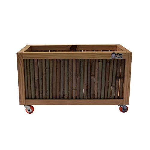 Junglemonk Multipurpose Bamboo Planter Box for Indoor Outdoor Decor