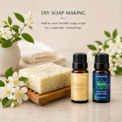 Image of BURIBURI Honeysuckle Jasmine Essential Oil Set for Diffusers 2 Pack