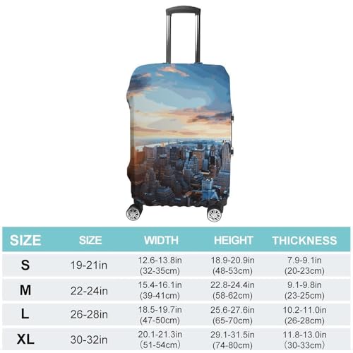 New York City Skyline Printed Luggage Cover Protector, Fits 18-32 Inch Luggage2