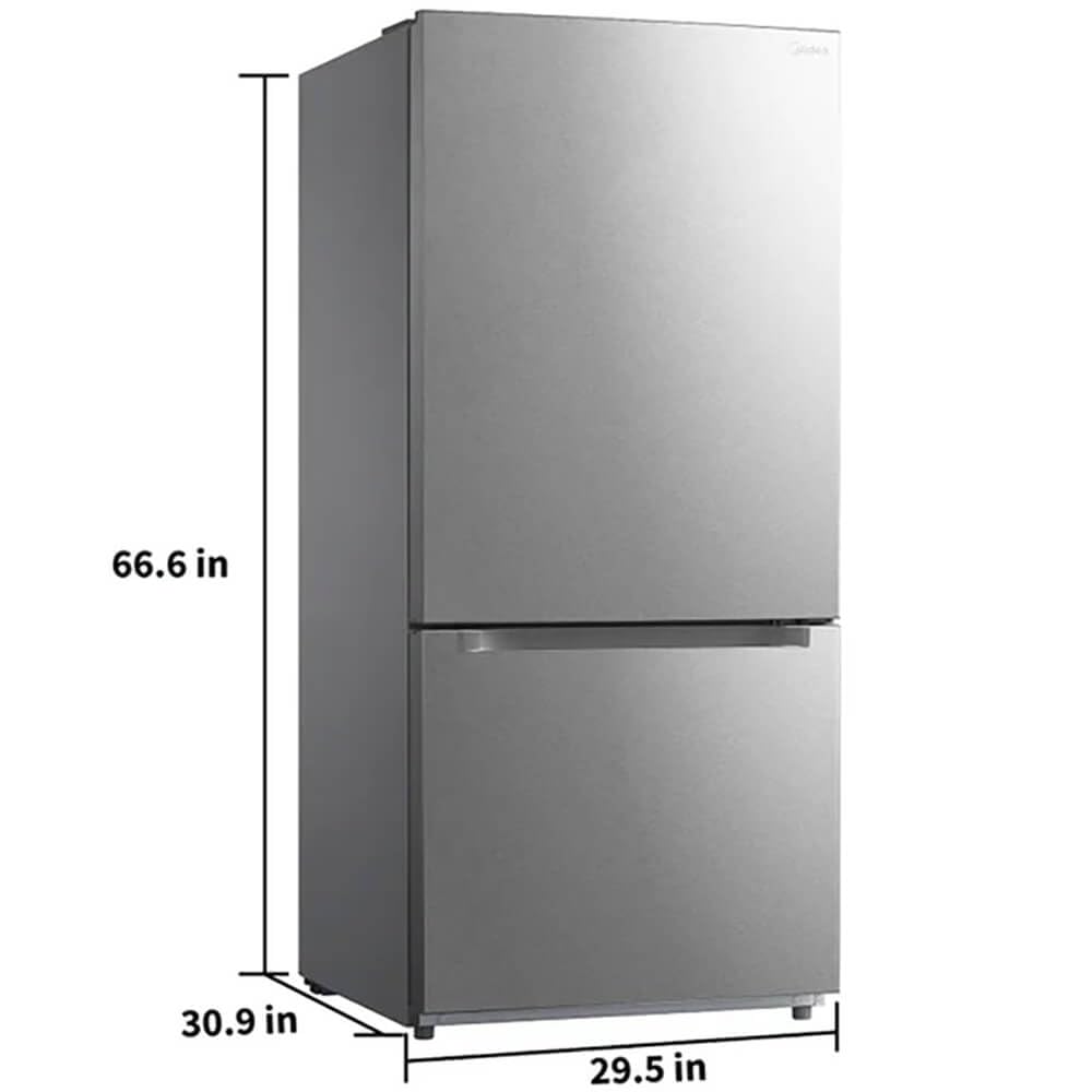 Midea Mrb19b7ast 18.7 Cu. Ft. Stainless Bottom Mount Freezer Refrigerator on Fridge.com - View 2