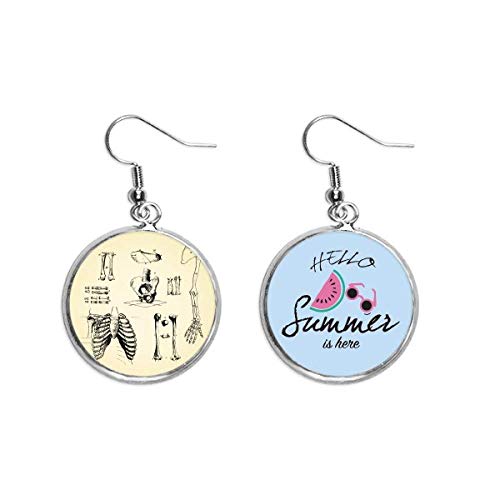 Pendientes de sandía y esqueleto estivales para playas y festivales