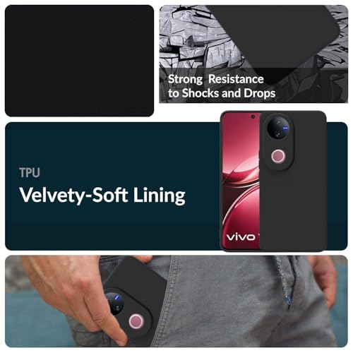 Image of DIZORO Microfiber Candy Back Cover Case for iQOO Z10R 5G / Vivo V50 / V50e 5G / Vivo T4R 5G Soft Silicone Rubberized Case with Camera Protection (TPU, Black)