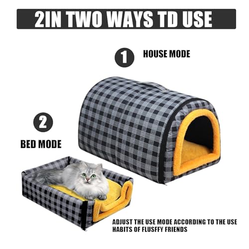 Maison d'intérieur pour chat pliable et isolante pour l'hiver