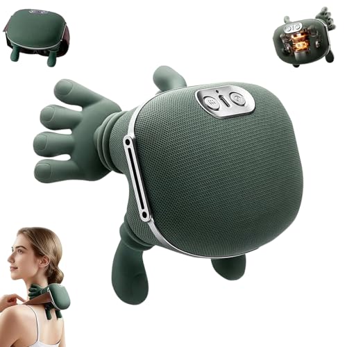 Image of CANWAY Green Shoulder & Neck Massager for Pain Relief | Deep Tissue Kneading with Dual-Zone Heat & 2-Speed Temperature Control | Back & Leg Massager | Useful Gift | Green