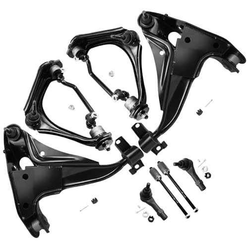 Image of Detroit Axle - 8pc Front End Control Arms Kit for 2002-2003 Ford Explorer Mercury Mountaineer, 4 Upper & Lower Control Arms w /Ball Joint 4 Tie Rod Ends Replacement