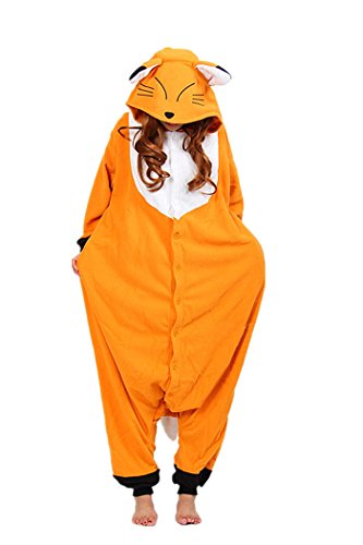 Wotogold Animal Cosplay Costume Fox Unisex Adult Pajamas Dark ,Medium,Dark Yellow Fox #TOP1