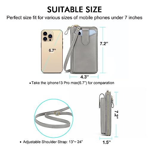 Image of Peacocktion RFID Crossbody Wallet Purse for Women Small Travel Cell Phone Purses Trendy Vegan Leather Bags with Card Slots