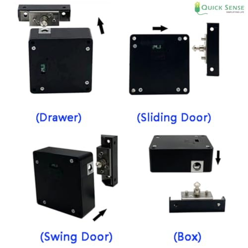 Image of Quick Sense | RFID Electronic Cabinet Lock Hidden with USB Cable | One Key for Multiple Locks | DIY Easy Install | for Wooden Drawer, Cupboard, Locker, Gun Box | Low Battery Alert | Pack of 1