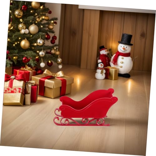 Décoration Noël traîneau Zerodeko miniatures pour centre de table hiver - 5