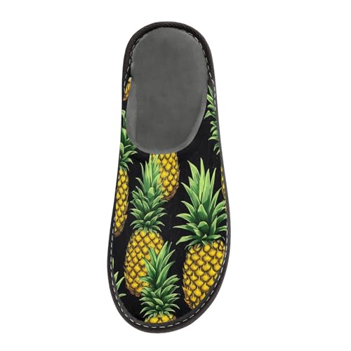 Cute Pineapple Fuzzy Slippers Soft Home Bedroom Slippers for Women Men House Shoes3