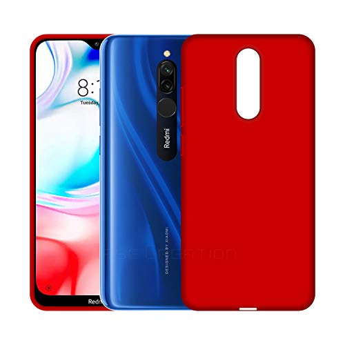 Image of Case Creation Luxurious OG Series for Redmi 8 Case Cover,Anti-Dirty Slim Case Frosted Matte Cute Candy TPU Raised Bezel (Splash of Color) Back Cover for Xiaomi Redmi8 - Glamour Red
