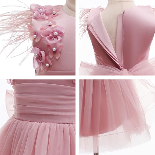 Flower Girls Tulle Dress Birthday Pageant Tea Party Princess Formal Dresses Wedding Fancy Fairy Tutu Dress4