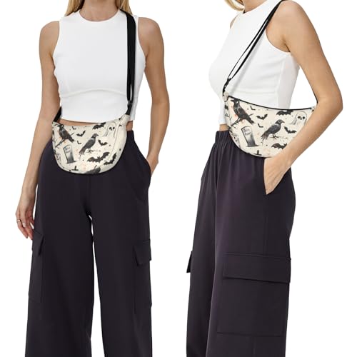 Crescent Crossbody Bags for Women Trees Deer Adjustable Sling Bag & Shoulder Purse2