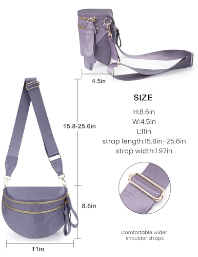 Image of FEIBOON Spacious Nylon Crossbody Bag Bum Bag Handbags Wallets Purses Trendy Shoulder Bag for Women