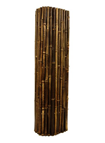 Backyard X-Scapes Black Rolled Bamboo Fence 1in D x 6ft H x 8ft L