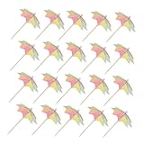 TOGEVAL 100個 トロピカルパーティー用フルーツピック 飲み物装飾 八角形 傘 カップケーキトッパー プールパーティー飾り 夏のルアウ誕生日