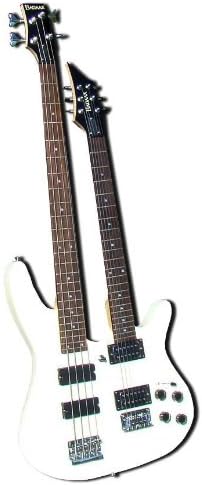 Bad Axx SDN-01 Double Neck 6 String Electric Guitar and 4 String Electric Bass, White