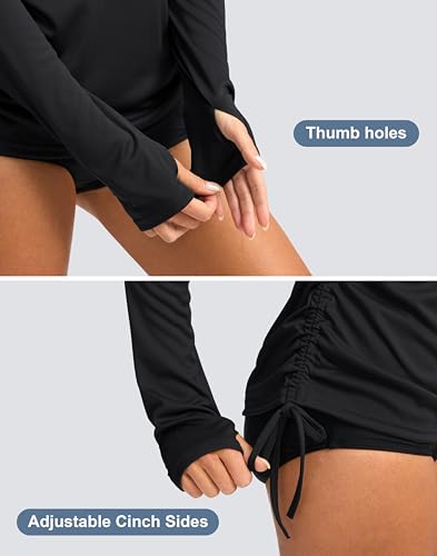 SANTINY Women's UPF50+ Rash Guard SPF Long Sleeve Swimsuits Top UV Sun Protection Swim Shirts for Woman4