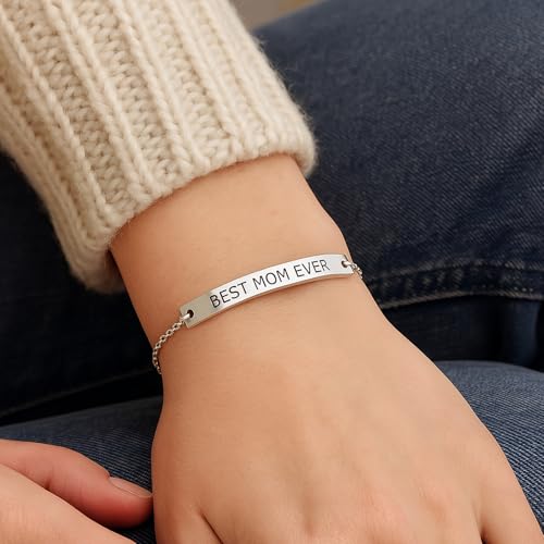 Custom Name Bracelet Engraved Bar Bracelet for Women - Gold/Silver/Rose Gold Plated Jewelry for Mom Gift3