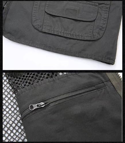 Daoba Sommer Outdoor Sport Weste Mesh Atmungsaktiv Safari Weste Mit Vielen Taschen Für Jagd Angeln Camping (Picture, EU M (Asia L))