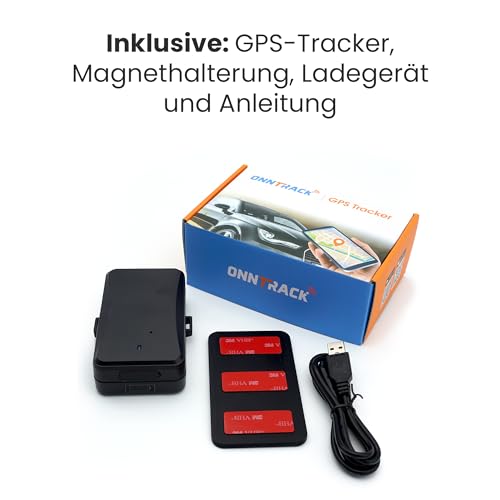 ONNTRACK Portable Pro+ GPS Tracker Auto – Eingebauter Tracker mit Echtzeit GPS Live Tracking, Ohne ABO, 90 Tage Akkulaufzeit, 4G LTE Peilsender mit App-Steuerung und Manipulationsalarm