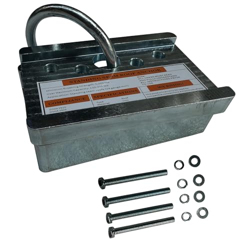 Flynsu 2-Way Standing Seam Roof Anchor Clamp, 5000lbs Breaking Strength for 24 Gauge Vertical Seam Metal Roofs or Fixed Ladders,Roof Anchor with O-Ring and Bolts