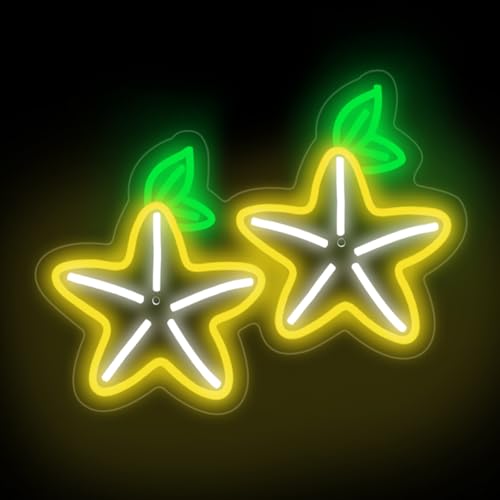 Image of Paopu Fruit Neon Sign, Kingdom Hearts Paopu Fruit Decor, Game Room LED Light, Home Wall Decor, Birthday Gift for Kids, 16 inchx12 inch