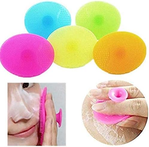 Ergonflow Facial Cleansing Brush,Soft Silicone Face Scrubber,Manual Facial Exfoliation Scrub for Massage Pore Cleansing and Exfoliating (5 Pack)