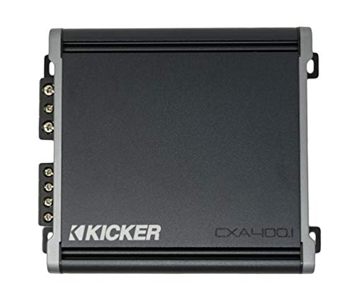 KICKER CX400.1 400 Watt Class D Mono Amplifier for Car Audio Speakers, Black