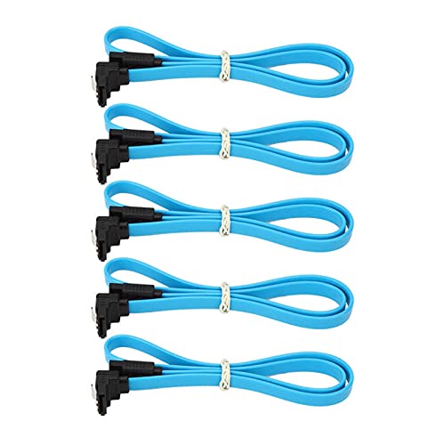VAIGAI 5PCs SATA3.0 Cable de Datos Ángulo Azul 6Gb/s miniatura 3