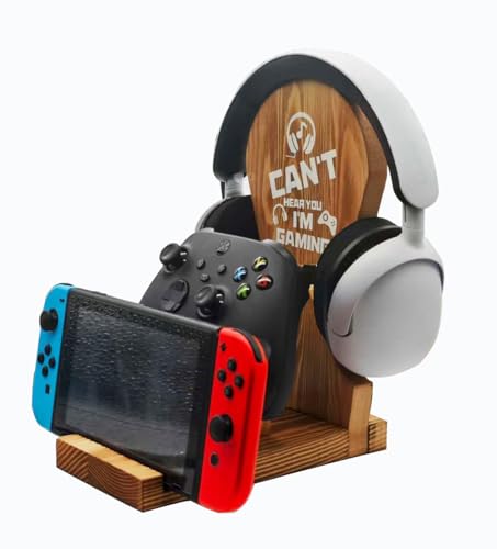 Wooden Headphone and Controller Stand