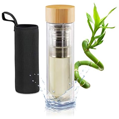 Relaxdays, Natur Teebereiter Bambus 500 ml Cover