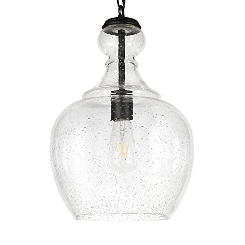 Image of Henn&Hart 11 inch Pendant Light Fixture with 6' Adjustable Cord, Black