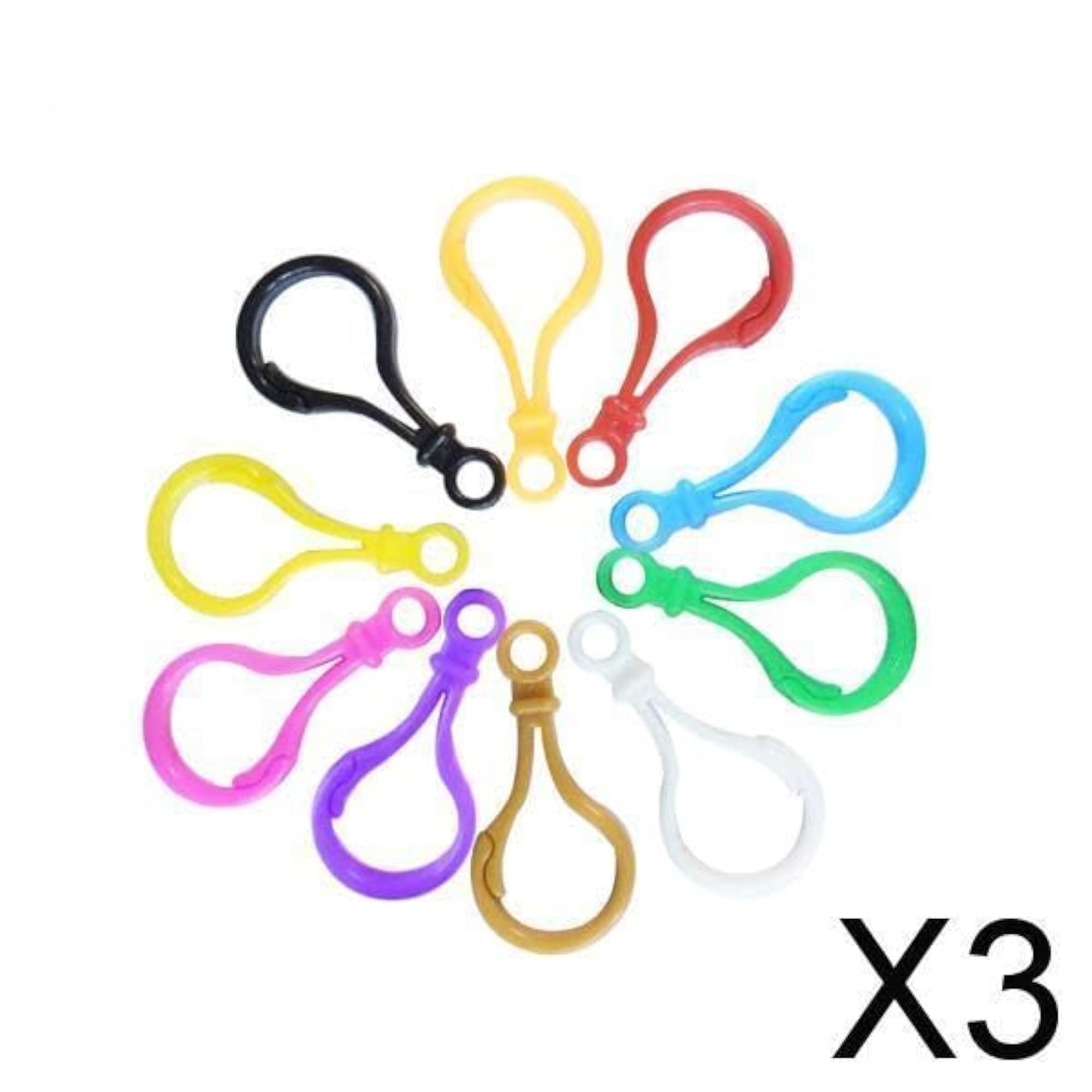 3x10 Pieces Assorted Color Plastic Lobster Clasps, 5cm