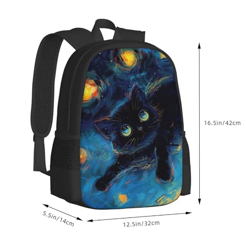 Commuter Unisexcat Stary Sky Backpack Spacious Compartments for Work Essentials Casual Outings & Trips 17 Inch3