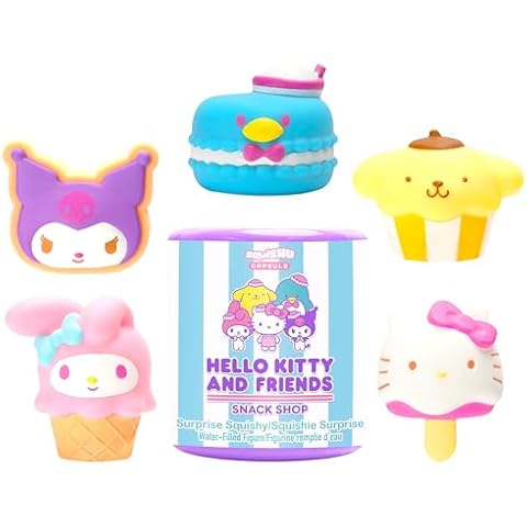 Hamee Hello Kitty and Friends [Surprise Blind Capsule] [Snack Shop Series] Cute Water Filled Squishy Toy [Birthday Gift Bags, Party Favors, Gift Basket Filler, Stress Relief Toys] - 1 Pc. Cover