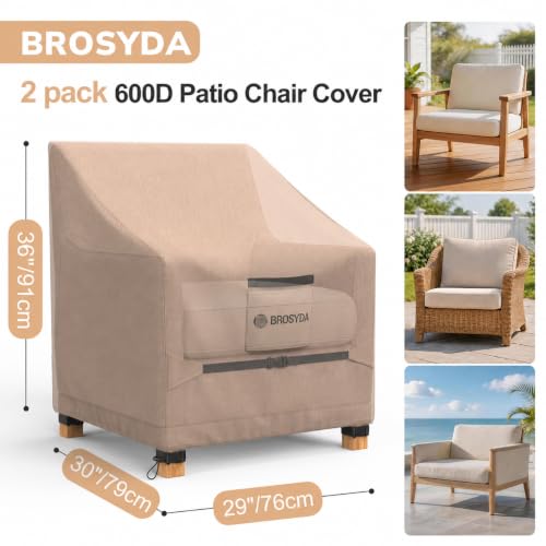 Image of 600D Outdoor Patio Chair Covers Waterproof 29 inchWx30 inchDx36 inchH, 2 Pack