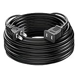 屋外用延長コード 防水仕様 30m 1500W 対応 IP44 防塵防滴 電源コード 屋外延長ケーブル 極太 3.0mm² 耐寒 - 30℃ 業務用 電気自動車充電対応 (くろ,30m)