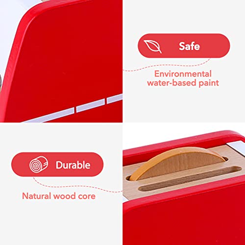 Kinderküche Zubehör Holz,Montessori Spielzeug Pop-Up-Toaster-Spielset für Kinder,Holzspielzeug ab 3+ Jahr Outdoor… – Bild 4