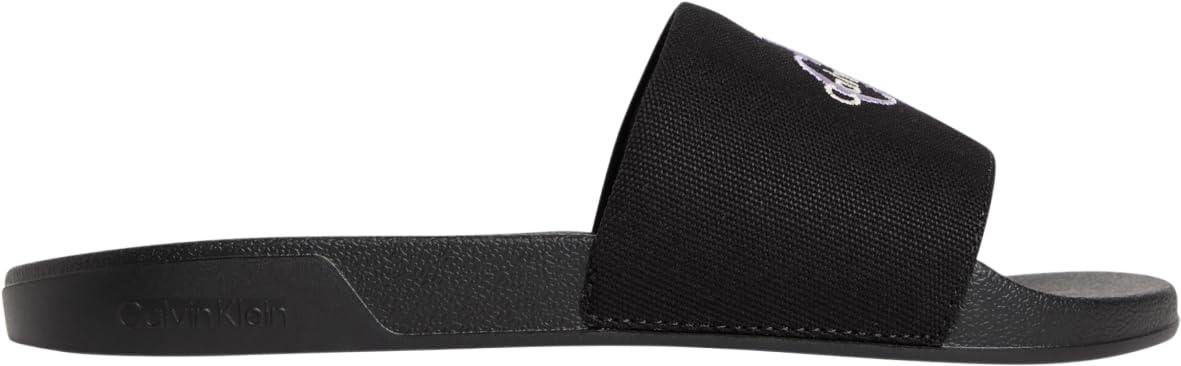 Calvin Klein Women's Ess Slide Cv HW0HW02958 Slides, BLACK (Black/Soft Levander), 7.5