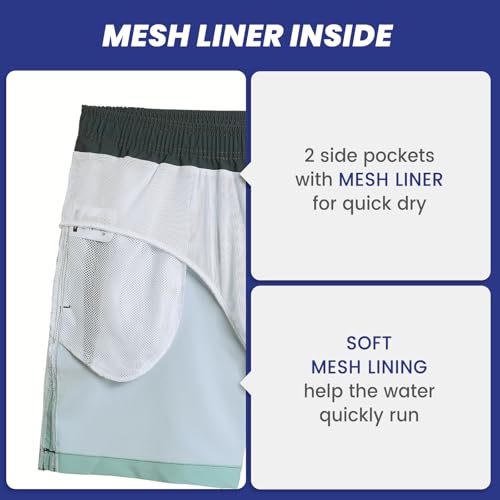 Image of maamgic Mens 7 inch Stretch Swim Trunks Quick Dry Mesh Lining Swimwear Bathing Suits