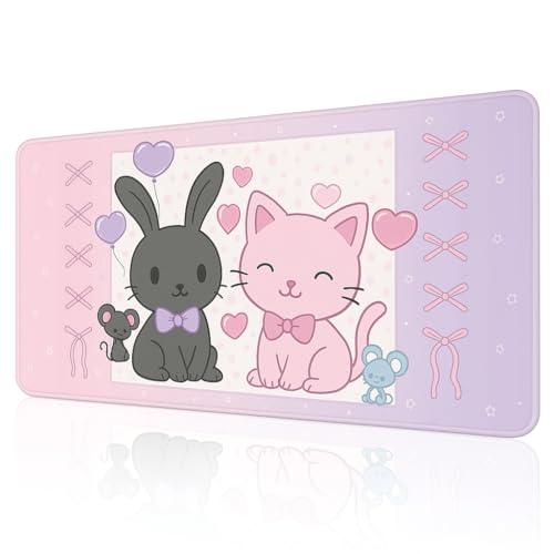 Cute Kawaii Mouse Pad XXLarge Size, Japanese Anime Mouse Pad, Kawaii Desk Mat, Kawaii Computer Accessories, Rubber Waterproof Mousepad for Girls