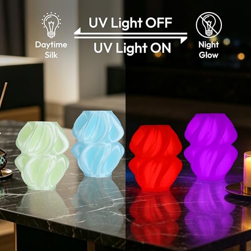 Image of AMOLEN Glow in the Dark Filament Multicolor, Silk Daily Glow Dark Filament Silk Yellow, Best with UV Lamps, 1.75mm PLA Filament, Dimensional Accuracy + /- 0.02 mm, 1kg